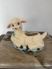 Vtg Stanford Pottery Baby Curly Lamb Planter Stanfordware #293 EUC Mid Century