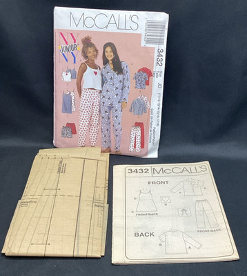 Vtg Sewing Pattern, McCall's 3432, Pajamas 2001, 11 - 18, Uncut - ships free
