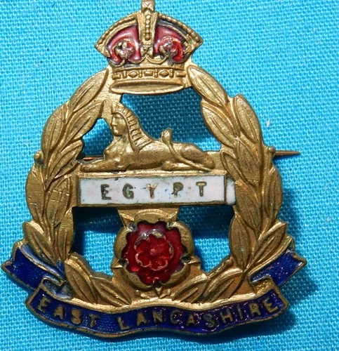 WW1 ERA EAST LANCASHIRE REGIMENT MILITARY SWEETHEART BADGE WORLD WAR I