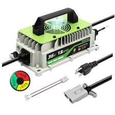 36V 18A Lithium Battery Charger, 1000W LiFePO4 Charger for Golf Carts, Club