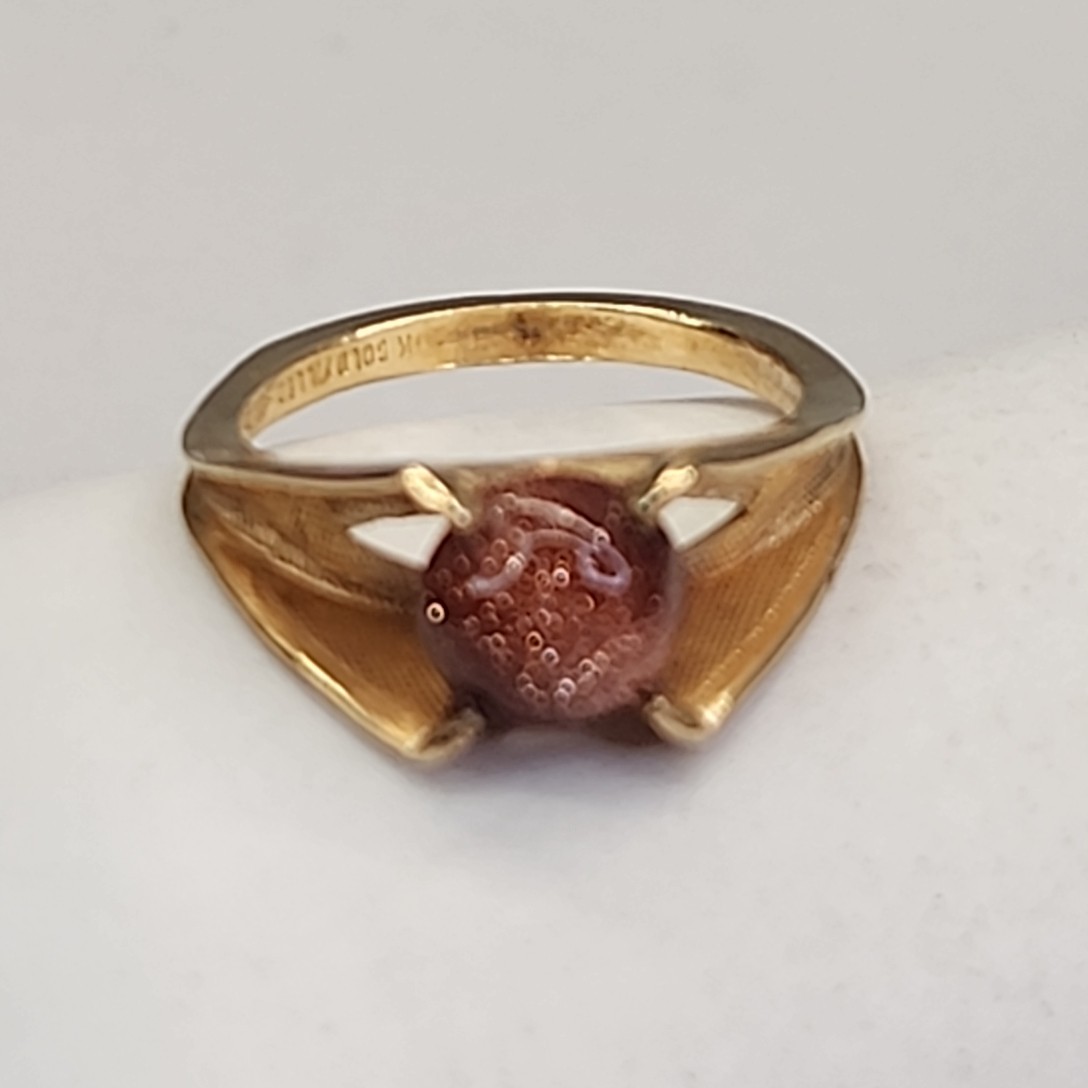 Goldstone Ring Gold Filled Split Shank Small 4.5 … - image 1