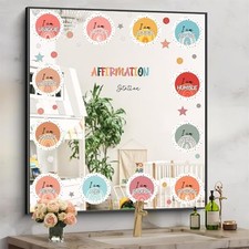 Colorful Inspirational Quote Mirror Decals Positive Affirmation Blue  Pink