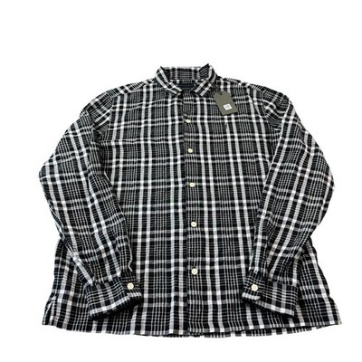 Allsaints Black White Checked Cotton Ram Logo Corvus Burton Front Large NWT 