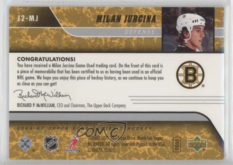 2006-07 Upper Deck UD Game Jersey Milan Jurcina #J2-MJ - Image 2 of 2