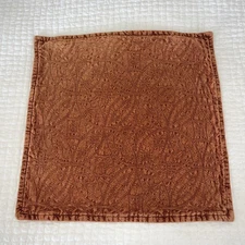 2 Pottery Barn  Burnt Orange Pillow Covers Chenille Jacquard 20x20 Distressed