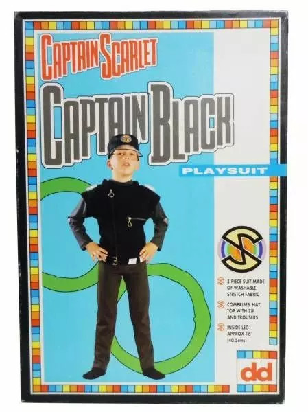 Panoplie Captain Black Dekkertoys costume enfant Captain Scarlet noir