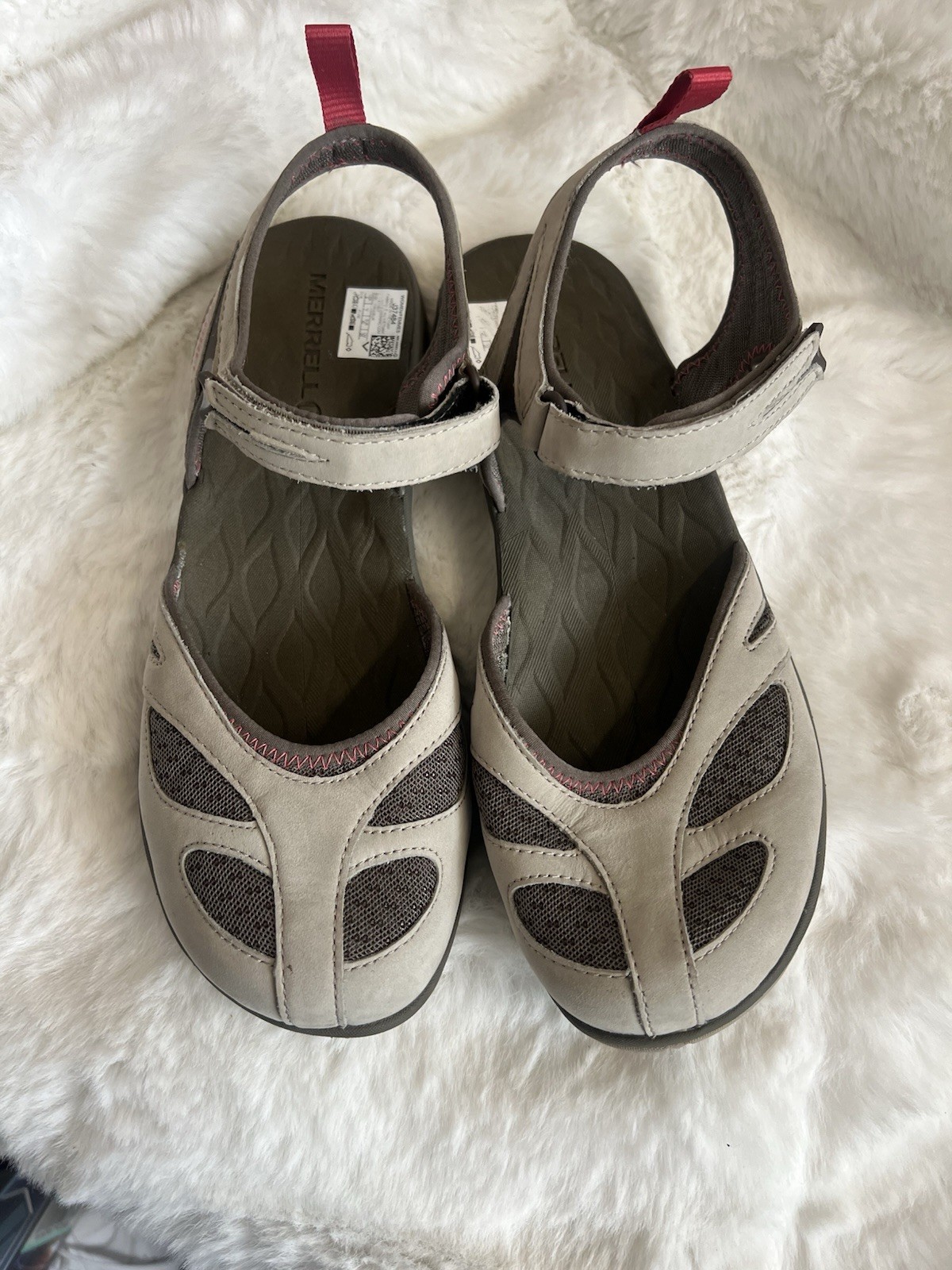 Merrell Siren Wrap Q2 alluminio donna sandali grigi mary jane cinturino alla caviglia taglia 9