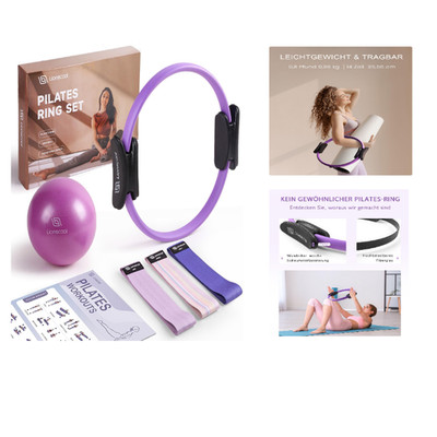 LIONSCOOL Pilates-Ring-Set 14 Zoll 35 cm Doppelgriff Min
