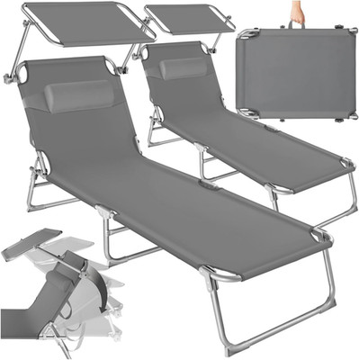 Tectake 2Er Set Sonnenliege - Leicht Und Klappbar, Leichte Liege Für Camping Und