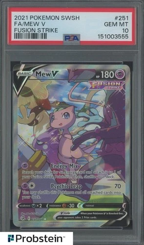 2021 Pokemon SWSH Fusion Strike #251 FA/Mew V PSA 10 GEM MINT