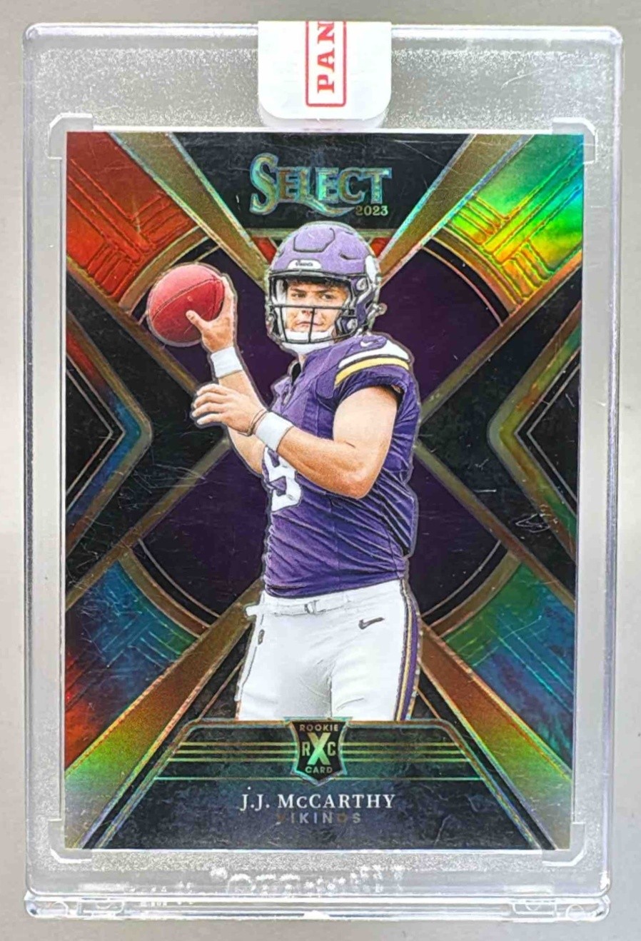 J.J. McCarthy 2023 Panini Select #505 Tie Dye Prizm Rookie XRC RC /25