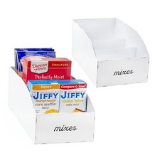 Farmhouse Baking Mix Organizers 2-Pack ; 3-Compartment 2-Pack White