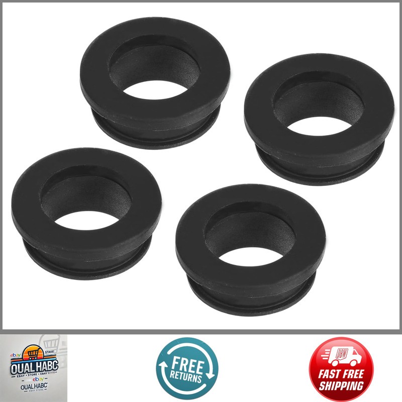 4 Pack Snap Rubber Grommet Hole Plug 18mm ID 14mm Cable Pipe Protector Black
