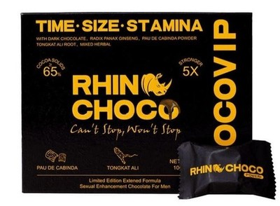 Rhino Choco Power Chocolate - 5X Stronger - Organic Chocolate Mixed Natural Herb