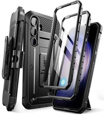 SUPCASE for Samsung Galaxy S24 Plus Case with Stand [2 Front Frames] Black 