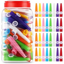 Jenaai 50 Pcs Plastic Kazoos Bulk with Bottle, Colorful Kazoo Musical Instrum...
