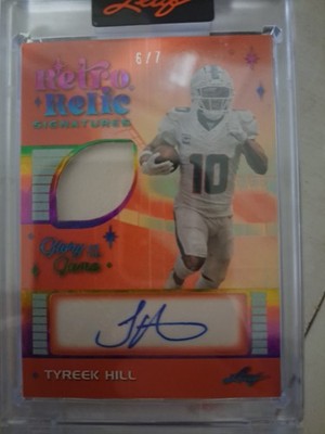 2025 Leaf Glory Of The Game Tyreek Hill Retro Relic Game Used Patch Auto 6/7