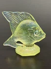 Fenton Topaz Vaseline Uranium Glass Fish Sunfish Figurine Glows