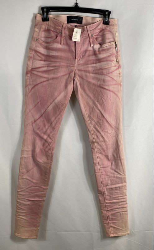 Calvin Rucker Women's NWT Heartbreaker Skinny Jeans Pink Tie Dye Stretch Size 27