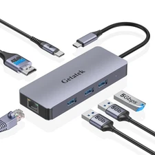 USB C Ethernet Hub, 6 Ports USB C Multiport Adapter with 4K@30HZ HDMI, 3 USB ...