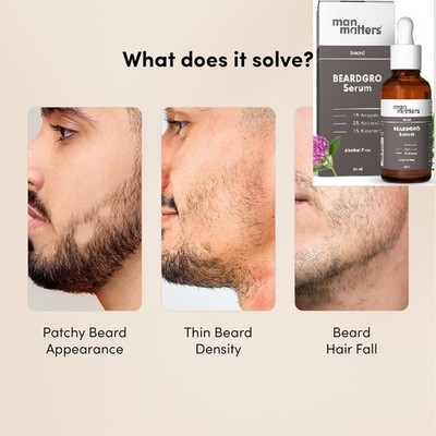 BeardGro Serum for Men Reduces Patchy Beard, Promotes Thicker Beard Growth 30ml