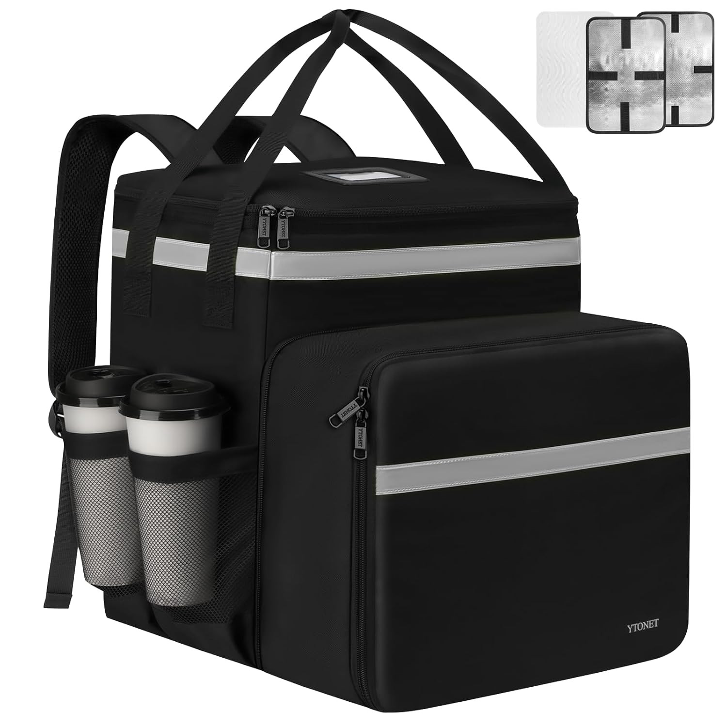 Expandable Delivery Bag, Insulated Grocery Backpack, Pizza Bag