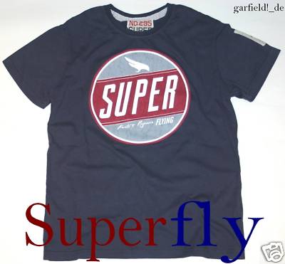 Sport-Shirt by SUPERFLY * T-Shirt ''SUPER'' Print *Logo Patch Shirt* navy *Neu 