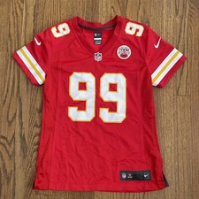 Nike Khalen Saunders Red Kansas City Chiefs On Field Game Jersey Women's SMALL