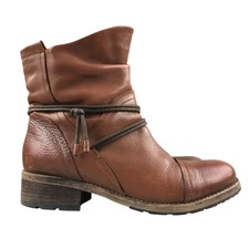 Clarks ITALY Womens Size 8.5M Artisan Volara Dina Dark Brown Leather Ankle Boots