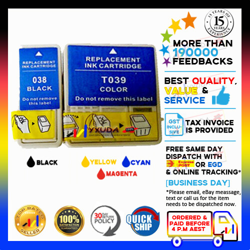 8x YYUDA NoN-OEM T038 T039 TO38 TO39 INK for Epson C41/C43/C45/CX1500 ...