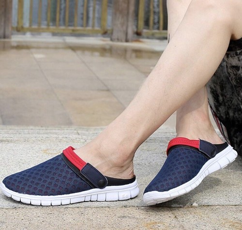 Hsyooes Garden clogs Red Mens Womens summer breathable mesh slippers non-slip - Picture 7 of 7