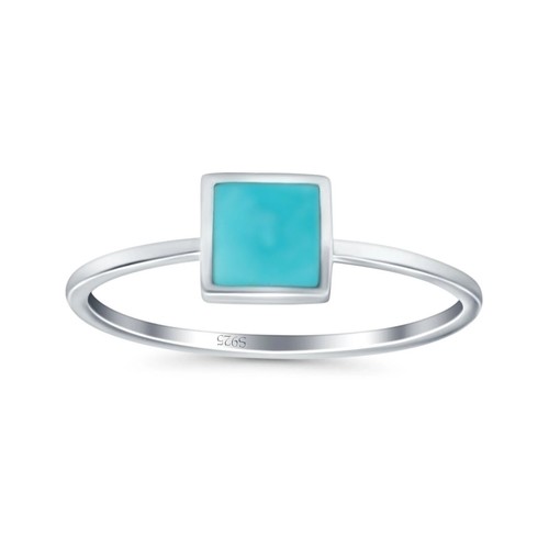Solitär modischer zierlicher zierlicher Ring Prinzessschliff simuliert 925 Sterlingsilber - Bild 8 von 18