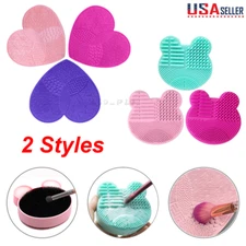 Silicone Makeup Brush Cleaner Pad Washing Scrubber Board Cleaning Mat Tool US