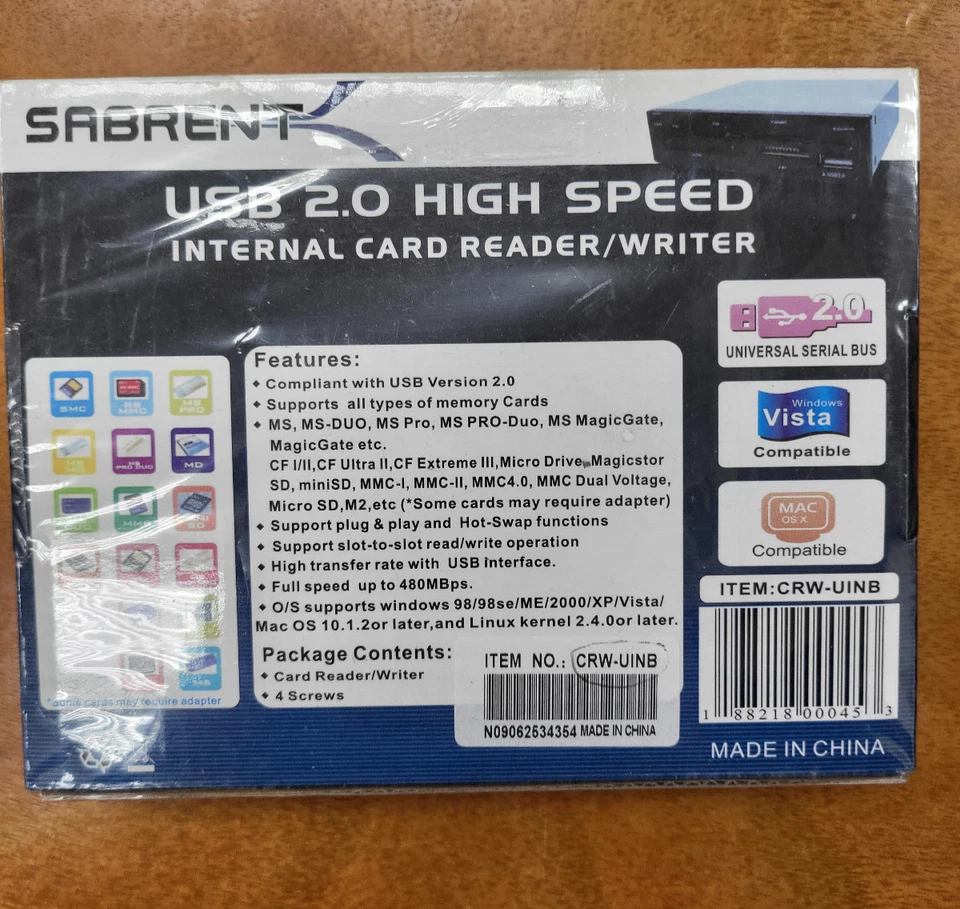 Sabrent 7 Slot USB 2.0 Internal Memory Card Reader Plus Writer NIB - Image 2 of 2