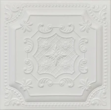 DIY Ceiling Tiles, Glue Up, Foam, 20x20, Cover popcorn ceiling - R52 Plain White