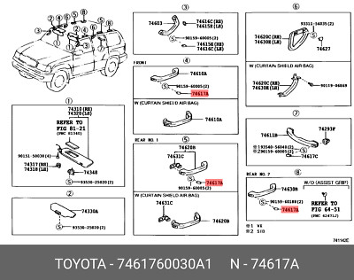 Original plug, assist grip, 7461760030A1 for TOYOTA 74617-60030-A1