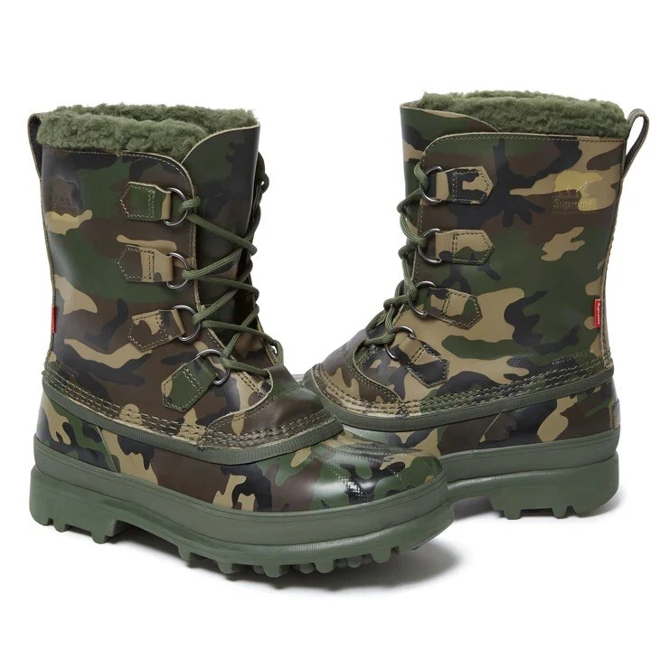 Taille 9,5   Botte homme Supreme x Sorel Caribou Camouflage Woodland