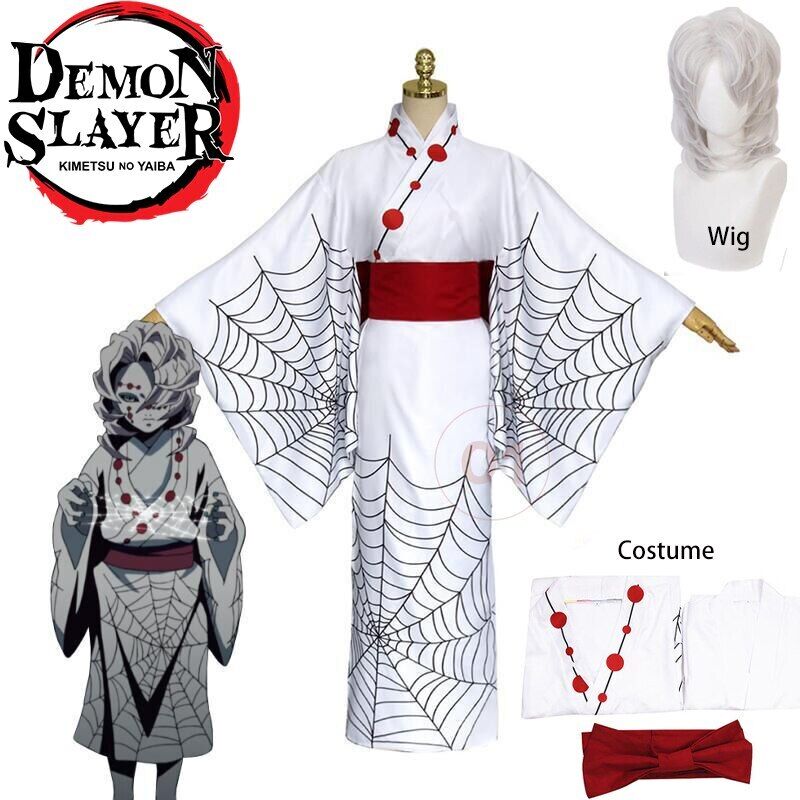 Demon Slayer Kimetsu no Yaiba Spider Oni Ayaki Rui Cosplay Costume Men's  Kimono