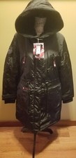 Nwt Womens Canada Weather Gear Hooded Cinched Waist Fishtail Coat Black M