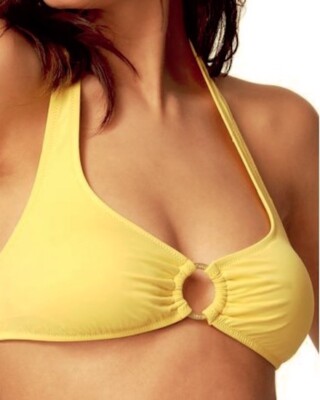 Juicy Couture Yellow Maldives Ring Halter Top & Bottom Swimsuit