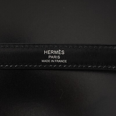 71356 auth HERMES black Box leather KELLY 25 SELLIER Bag Phw | eBay