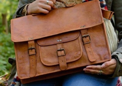 Sac Messenger En Cuir Souple UNI BAG - Porte-documents Avec Compartiment Ordinateur
