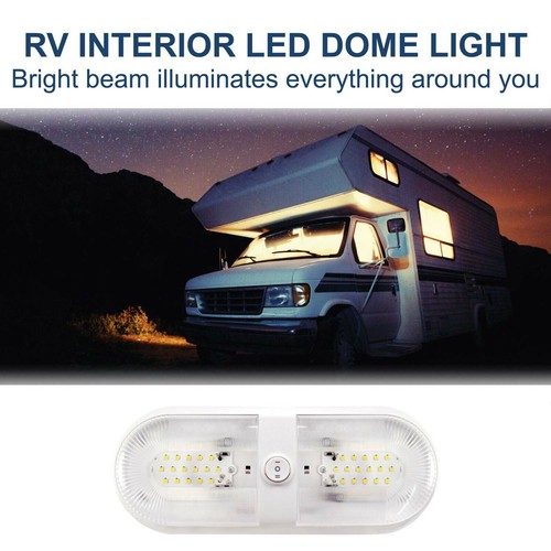 12 V Led Lights For Rv LeisureLED RV Interior Ceiling Light - Double Dome LED Fixture, 12V, 2-Pack For Camper & Boat Rv Interior Light Covers - Foto 9