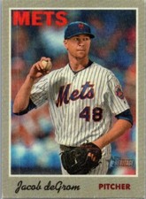 2019 Topps Heritage #11 Jacob deGrom 1970 Cloth Stickers mint