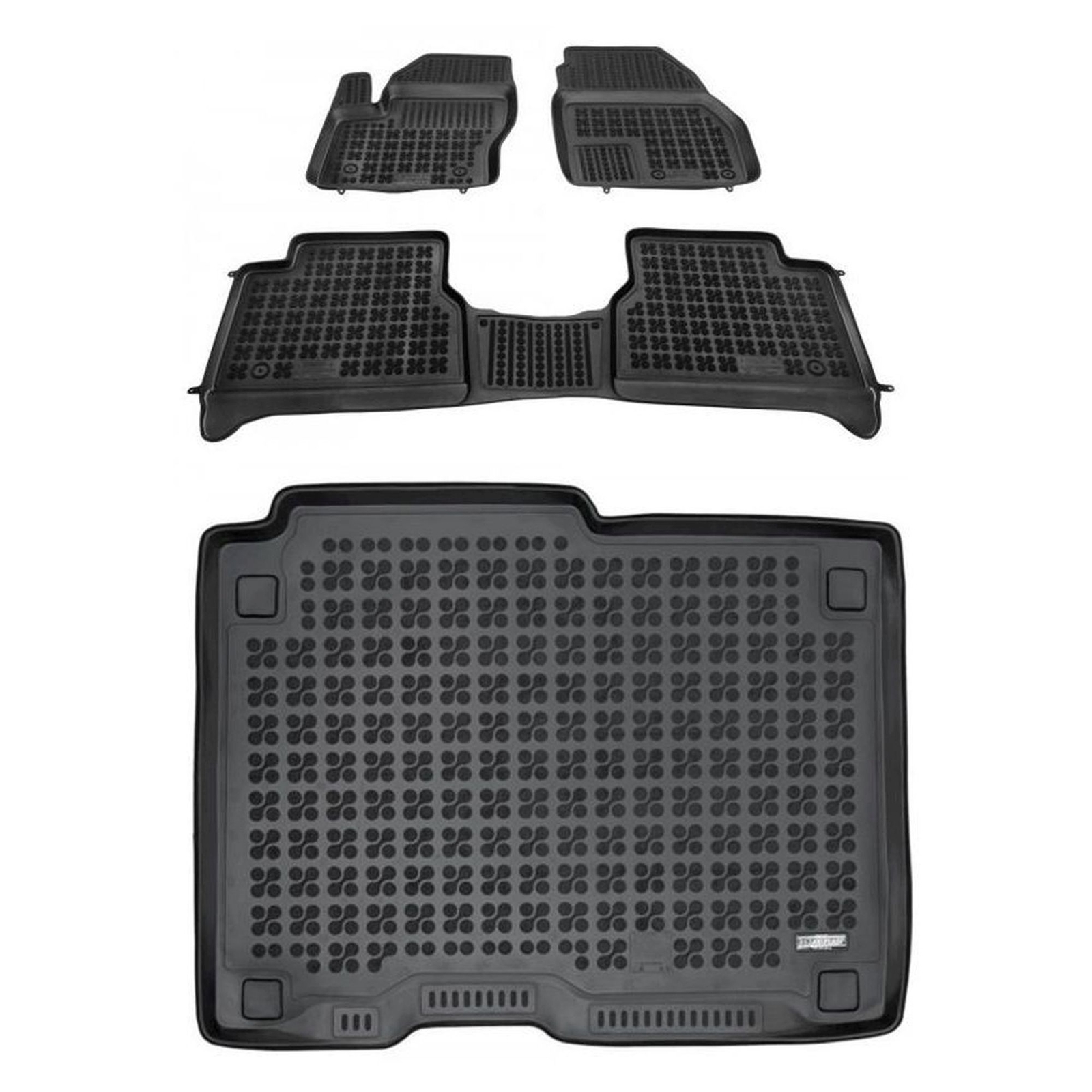 Tapis de sol Ford Tourneo Connect II 5 places en caoutchouc noir sur mesure