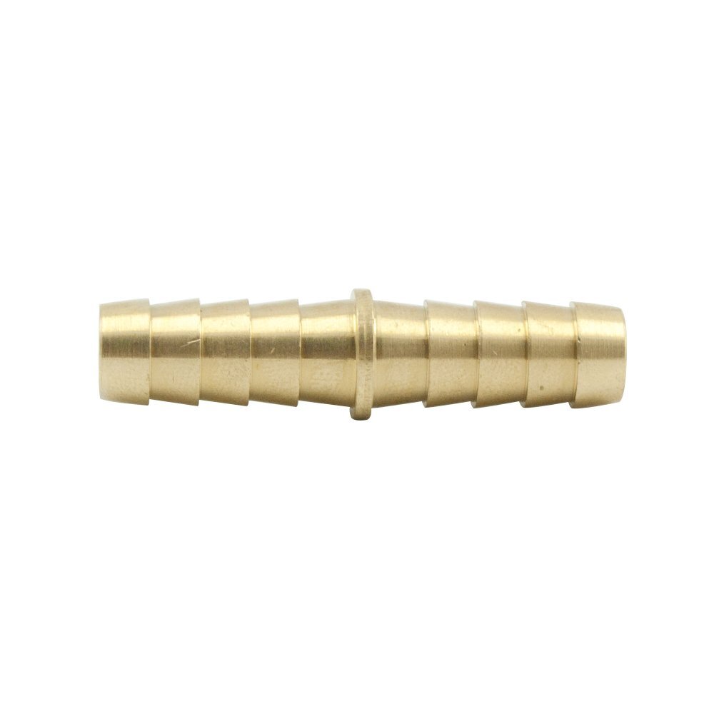 Brass Hose Barb Fitting, Splicer/Union/Mender, 3/8" Barbed x 3/8