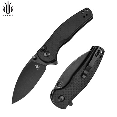 Kizer Mini Grouper Folding Pocket Knife Nitro V Blade G10 Carbon Fiber Handle*