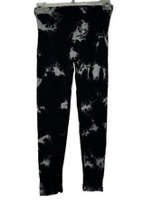 Women  s Size L Black Gray Patterned Super Stretchy Full Length Sports Leggings