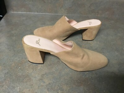 High Block Heel mules Suede ASHEN BROWN Size