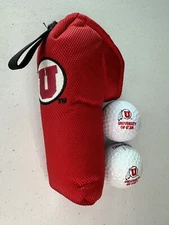 Utah Utes Vtg Merchandise Golf Blade Putter Cover w/2 Golf Balls University
